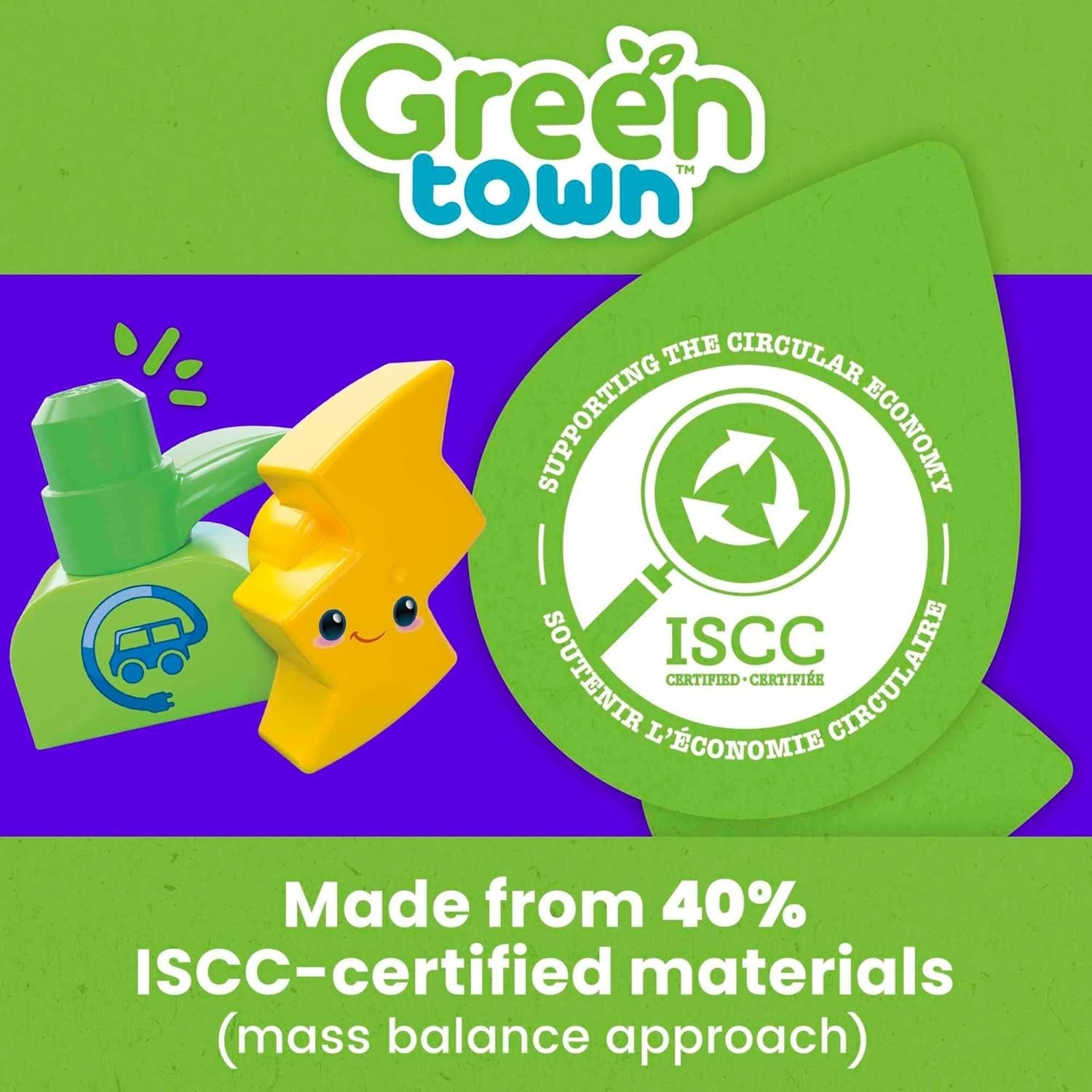 Fisher-Price Toddler Building Blocks, Green Town Charge & Go Bus