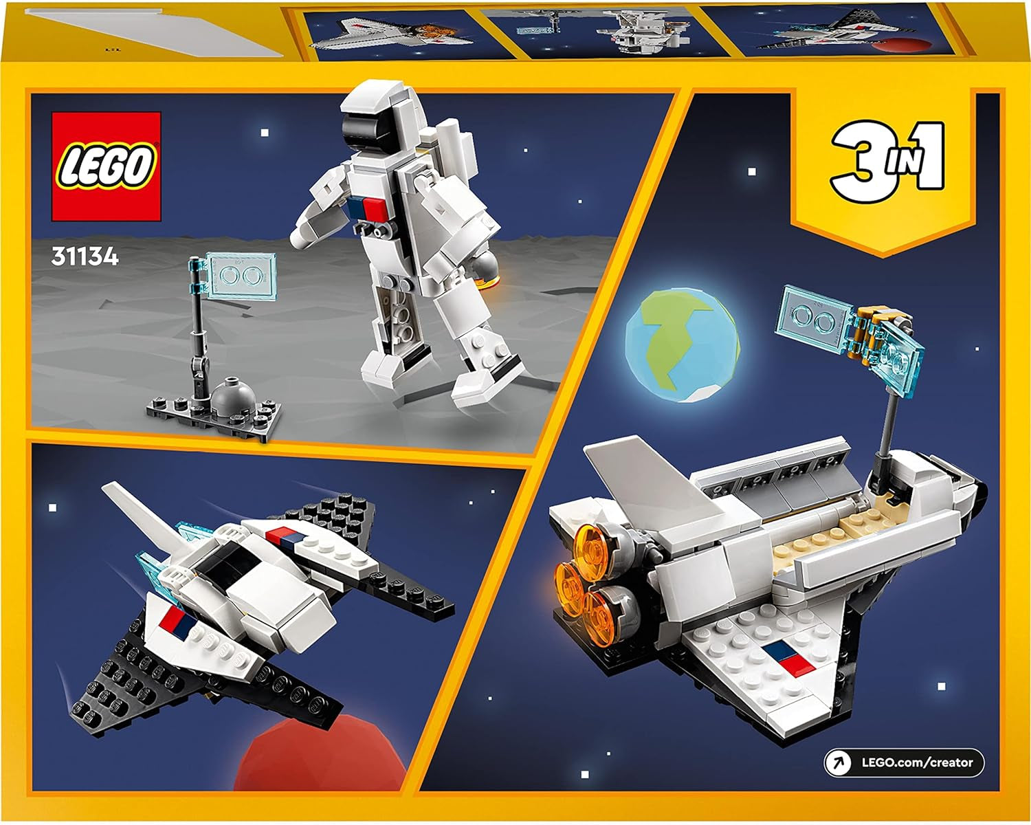 3 in 1 Space Shuttle to Astronaut Figure to Spaceship Lego®