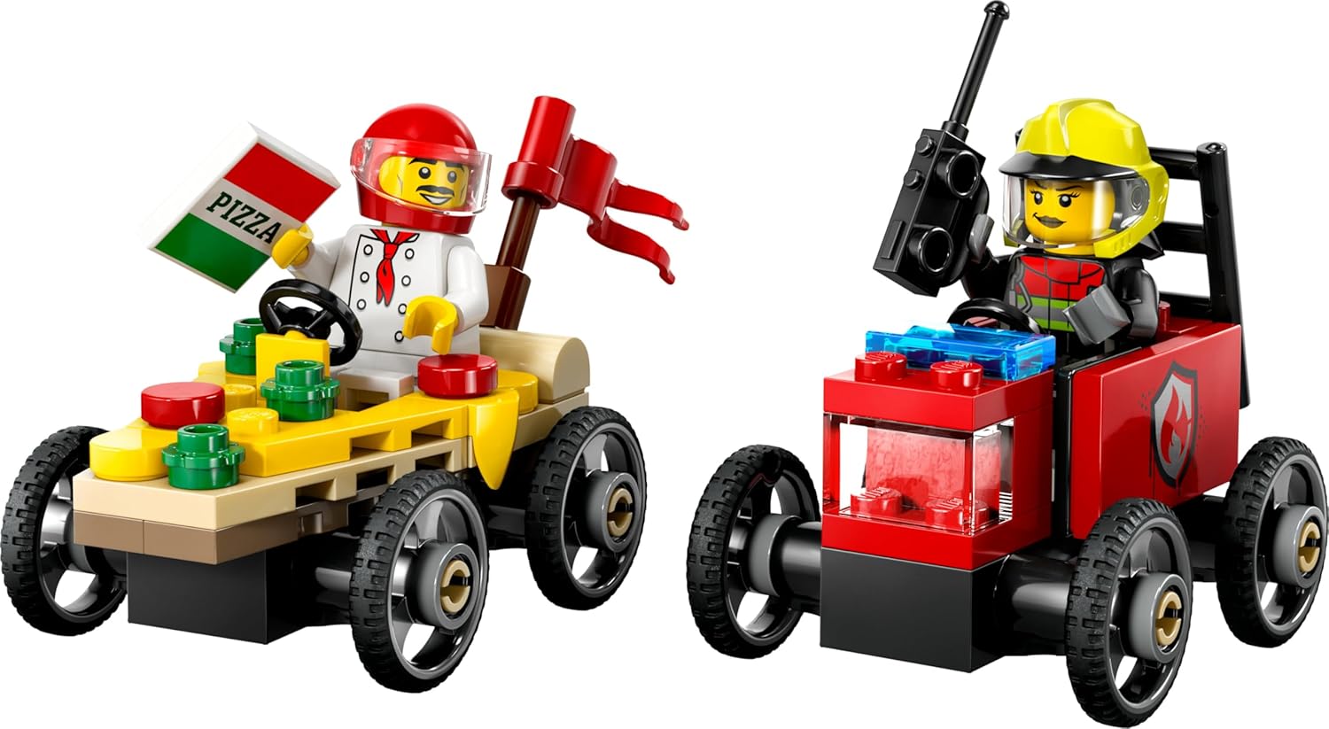 City Pizza Vs Fire Truck Race Car Lego®