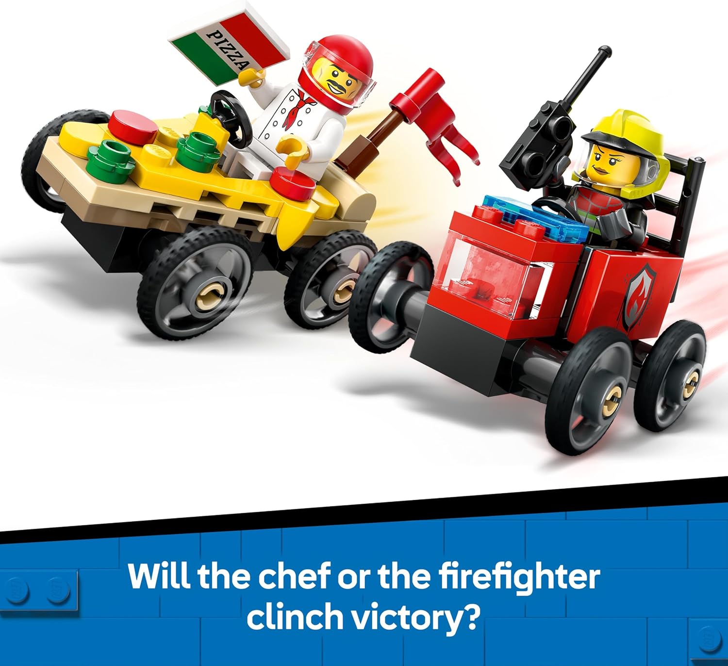 City Pizza Vs Fire Truck Race Car Lego®