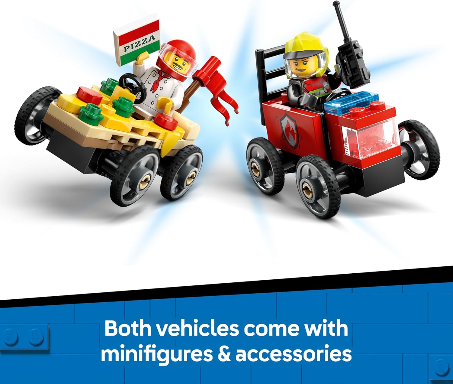 City Pizza Vs Fire Truck Race Car Lego®