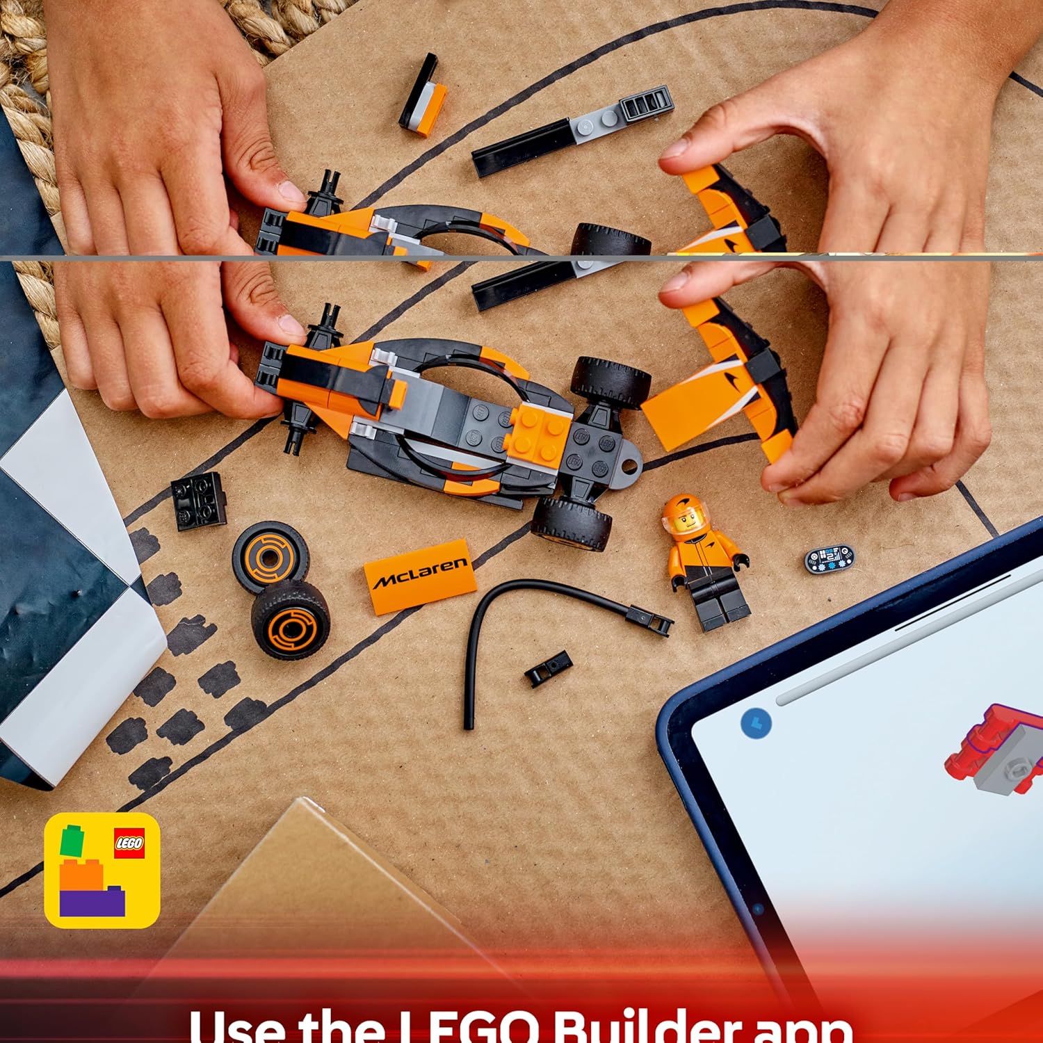 City F1 Driver with Mclaren Race Car Lego®