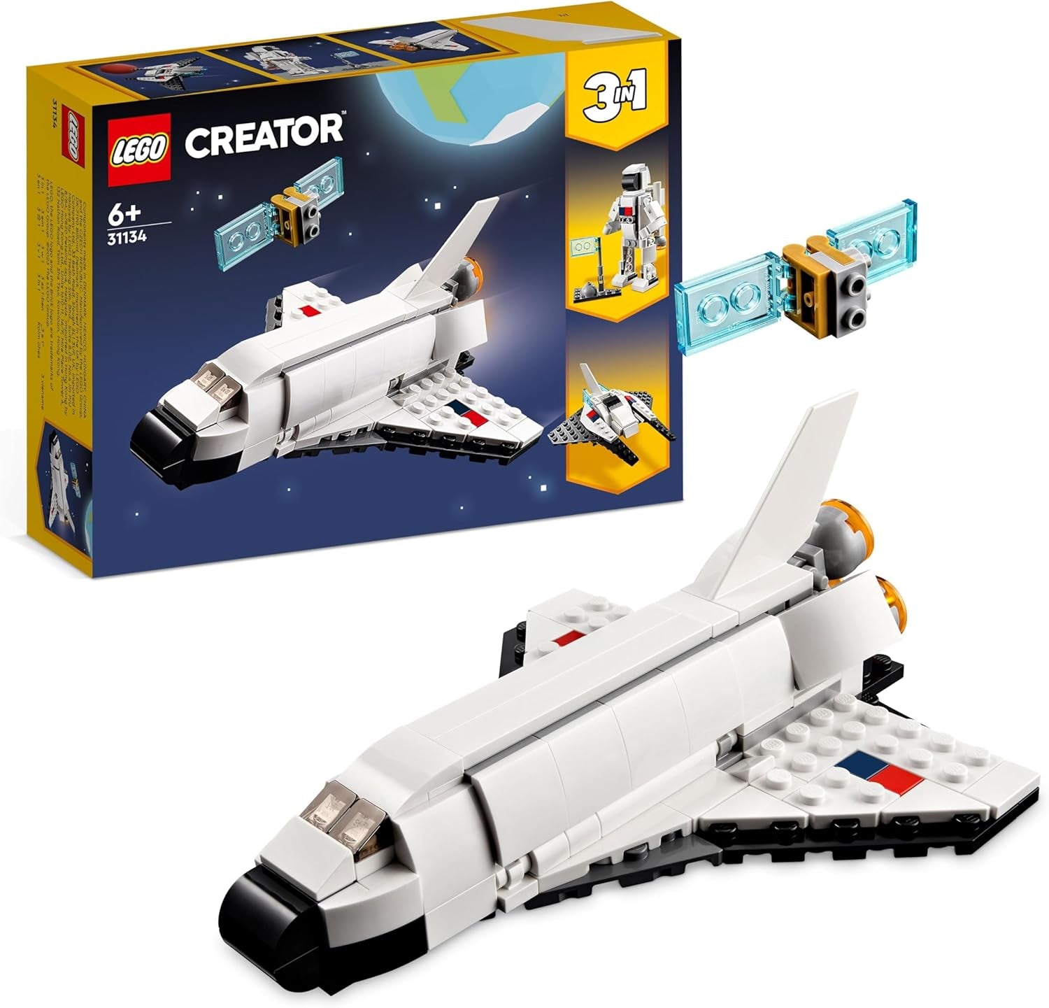 3 in 1 Space Shuttle Toy to Astronaut Figure to Spaceship